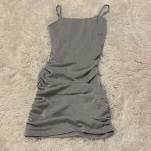 Katie J NYC Sparkling Gray Mini Dress